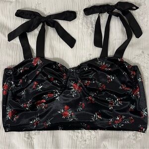 Garage Brielle Velvet Bustier Cropped Tank - Large - NWOT